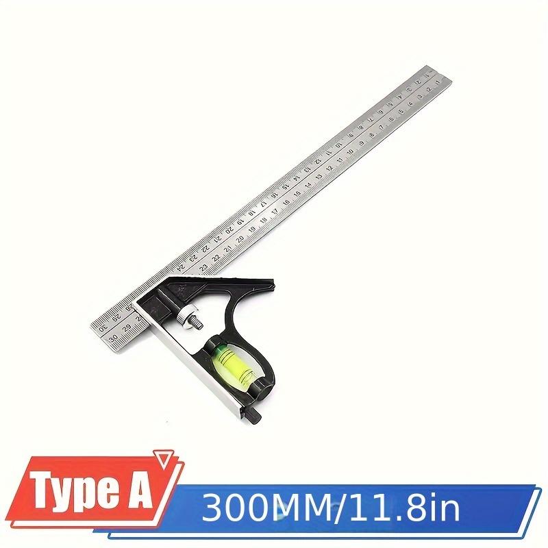 A Set of Three-in-one Multifunctional Adjustable Woodworking Tools- Stainless Steel Combination Square, Equipped with a Digital Angle Gauge and Ruler