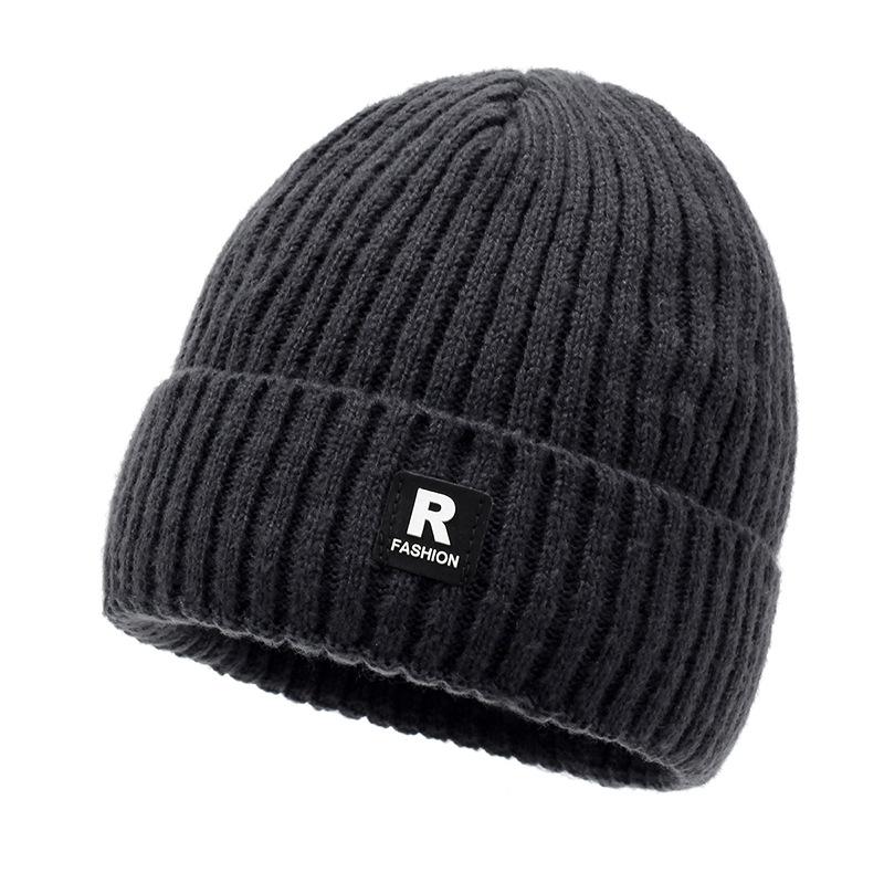 Осень и зима, новая мужская теплая вязаная шапка в корейском стиле для отдыха на природе, плюс бархатная утепленная шапка-пуловер, молодежная шерстяная шапка
