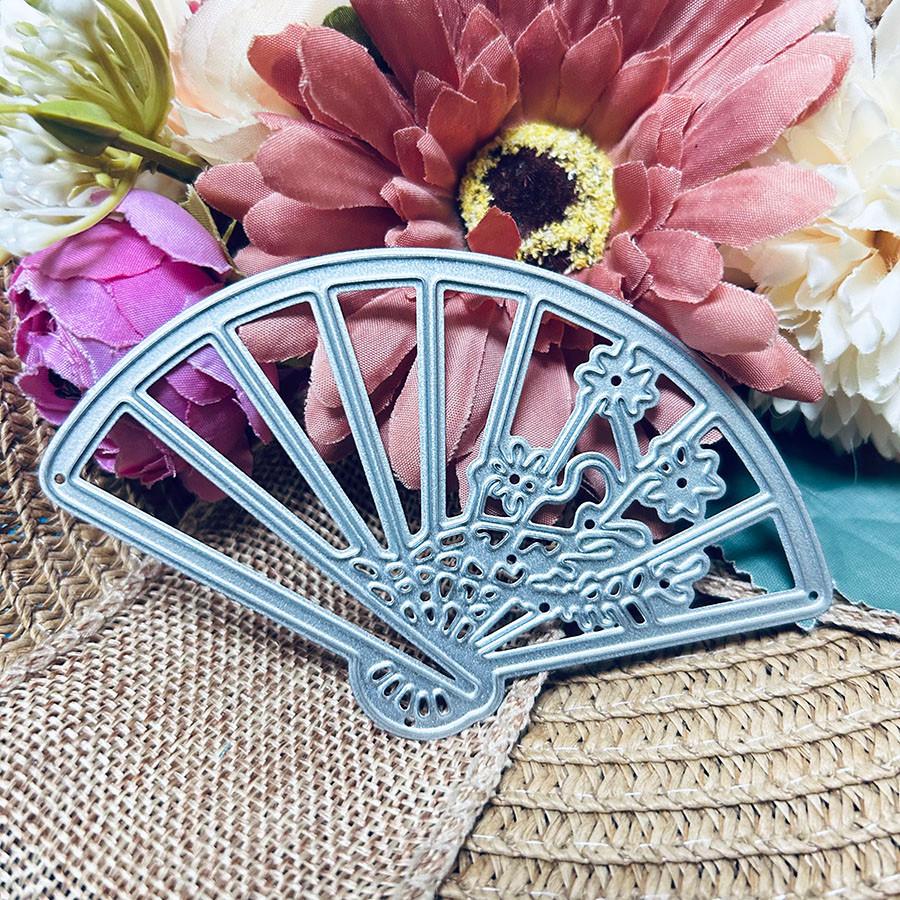 Веер Металлические режущие штампы Трафарет Для DIY Скрапбукинга Бумажная открытка Декоративное ремесло Тиснение Вырубки