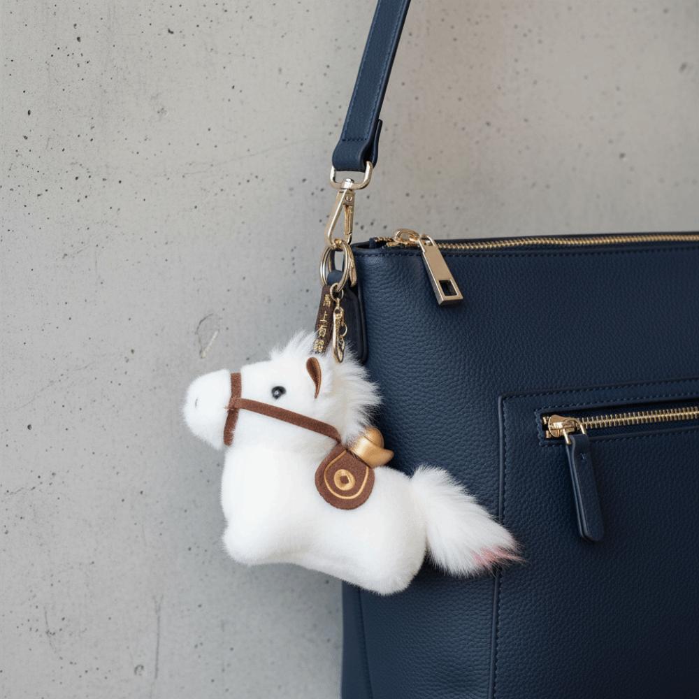 Creative Plush Horse Keychain Mascot Dolls Zodiac Pony Figurine Car Decoration