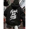 Диаграмма приливов Буквы FEAR NO QNE Модный принт Мужская повседневная и удобная толстовка Толстовка с длинными рукавами Осенние повседневные подходящие топы