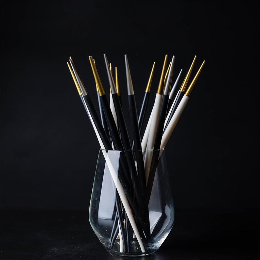 Andoo Cutlery Cutlery Set of 4 Round Round Chopsticks Chopsticks Set Dinner Cutlery Set 20 Colors To Choose from Spoon Knife Fork Steak Knife Table