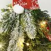 Christmas Gnome Wreath with LED String Light Christmas Wreath Swedish Nisse Table Decor Party Decoration Holiday Supplies
