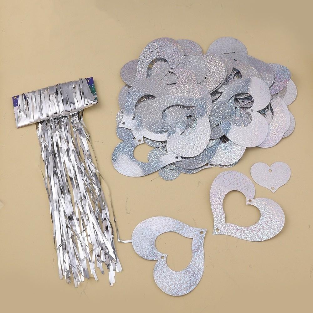 Новая красная гирлянда-сердечко с лазерными пайетками DIY ПВХ Любовь Растяжка Занавеска Дождь из Любовных Писем Подвеска Украшения на День Святого Валентина