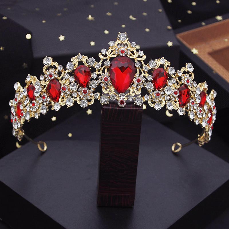 Baroque Crystal Wedding Crown Royal Queen Bridal Tiaras Hair Jewelry Brides Diadem for Women Prom Crown Headbands