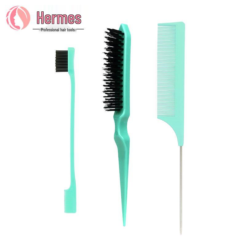 Набор трансграничных парикмахерских расчесок и щеток: Крысиный хвост, Расческа для начеса, Двусторонняя, Стайлинг, Зубная щетка, Кисть для бровей для макияжа и причесок