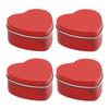 4 шт. Жестяная коробка, шкатулка для украшений, коробка для конфет, красная в форме сердца, портативная подарочная упаковочная коробка, коробка для хранения, День святого Валентина, мини