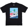SB Cartoon Landscape Print Skateboard Crew Neck T-Shirt Men Tops Black DR7766-010