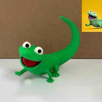 Забавная фигурка-модель 3D-печать Милый мультяшный Зеленый ящер Том Украшение Креативный декор для рабочего стола Аниме Фильм Товары Подарок