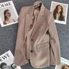 Women's Khaki Suit Jacket - 2024 Spring/Autumn Collection: Elegant, High-End Street Style for the Leisure Season