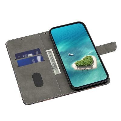 Чехол-книжка из кожи с узором для Samsung Galaxy S24