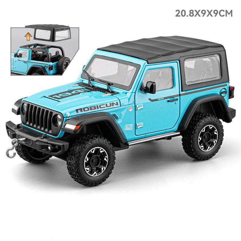 1:24 Wrangler Rubicon Tank 500 Модель автомобиля-игрушки SUV Амортизирующие колеса Рулевое управление Звук Свет Внедорожные модели Автомобилей Подарки для мальчиков