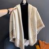 New Korean Version of Thousand Bird Grid Large Square Scarf,thickened Double-sided Imitation Cashmere Shawl