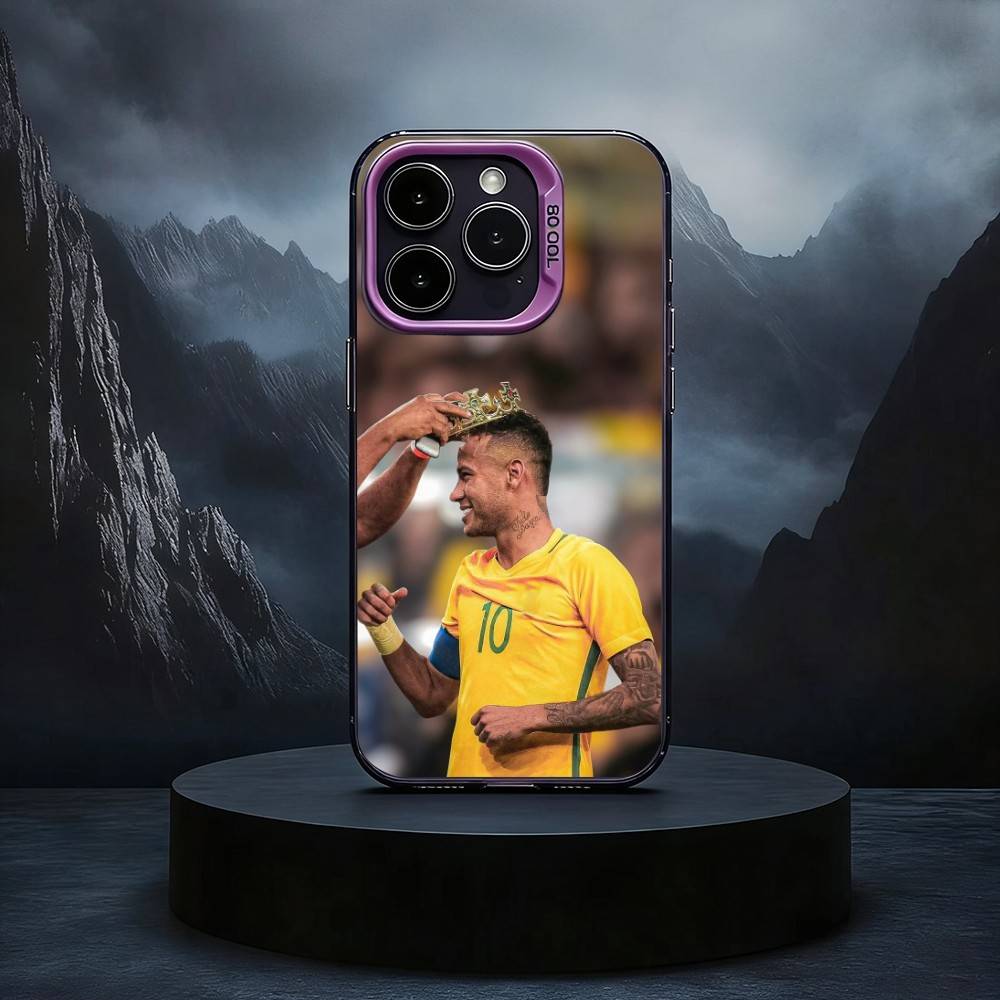 Чехол для телефона Football For N-NeYmAR-R 10 для iPhone17,16,15,14,13,12,11 Plus,Pro Max Черный Конфетный серебристый чехол для телефона