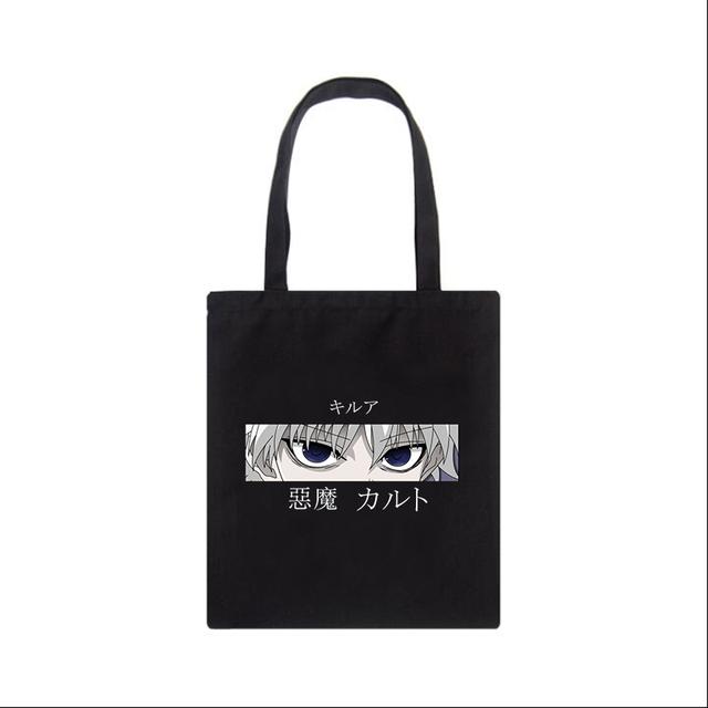 Японская холщовая сумка Hunter x Hunter kurapika, сумка-шоппер с мультяшным буквенным принтом, большая вместительность, винтажные сумки на плечо в стиле панк