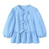 Kaslead New Arrival Women's Clothing Fashion Style Fashion Casual Minimalist Bowknot Long Sleeves Shoelace Small Top
