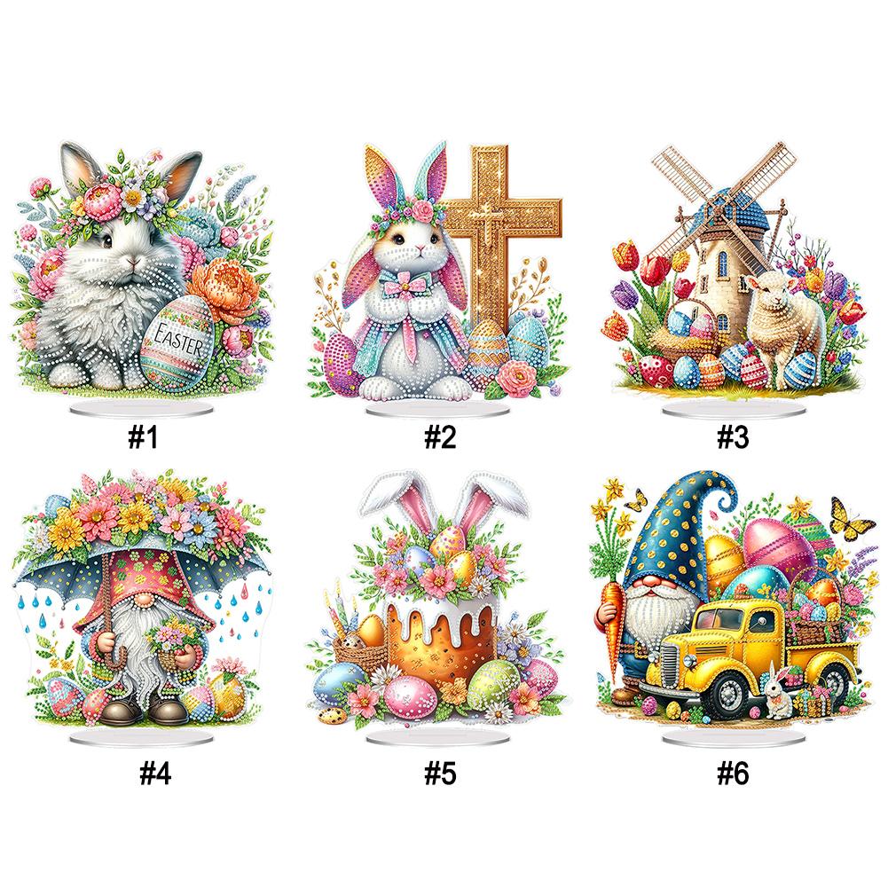Акриловые специальные формы пасхальный кролик настольная алмазная живопись наборы украшений Стразы настольные украшения для домашнего офиса Декор