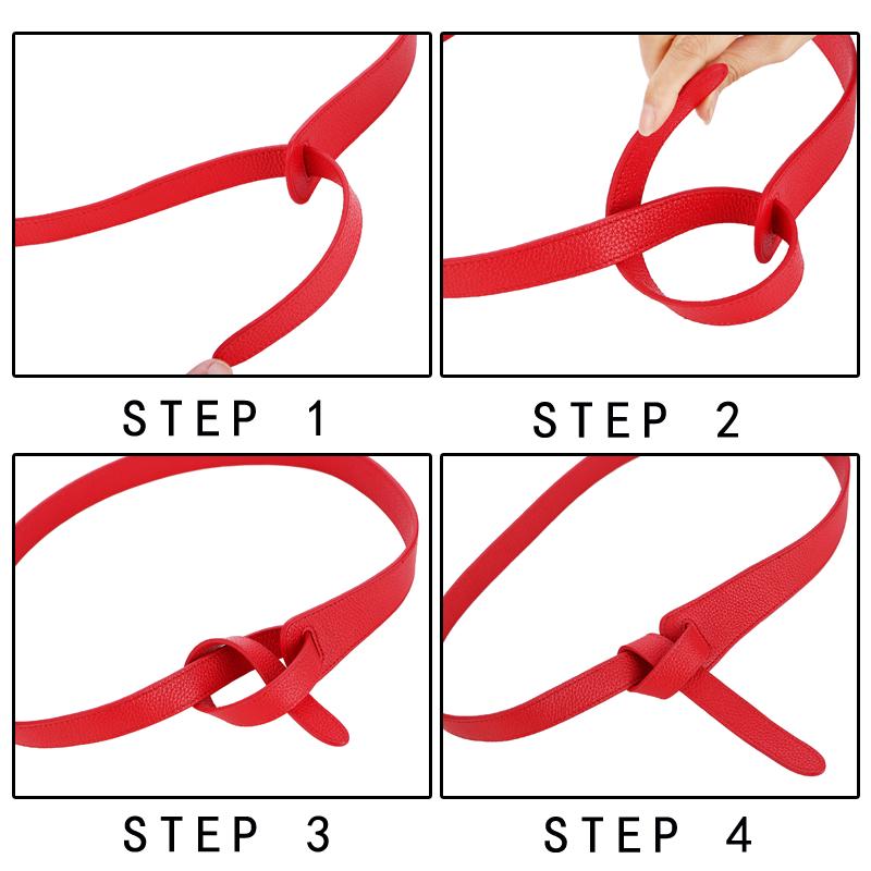 Роскошный женский ремень для женщин с красным бантом, тонкий пояс из искусственной кожи для джинсов, ремни с петлями, ремни с бантом, коричневые аксессуары для пальто