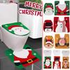 2 ШТ./КОМПЛ. Праздничная атмосфера в ванной комнате Уют для унитаза Чехол на унитаз Подарок Декорация Многоэлементная ткань Прочный Рождество