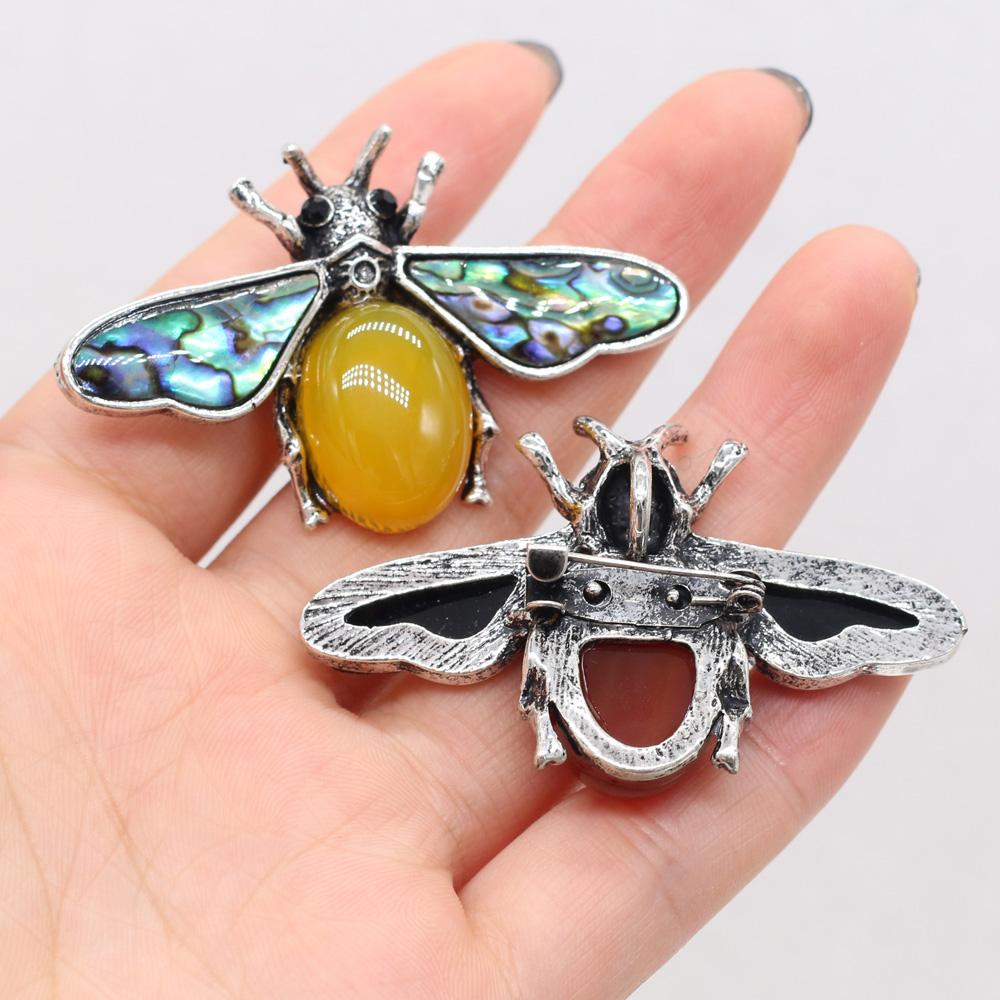 1Pc Reiki Healing Crystal Pendant, Natural Stone Insect Shape Charms for DIY Necklace Hanging Decoration Accessories, Jewelry Making Halloween Crafts