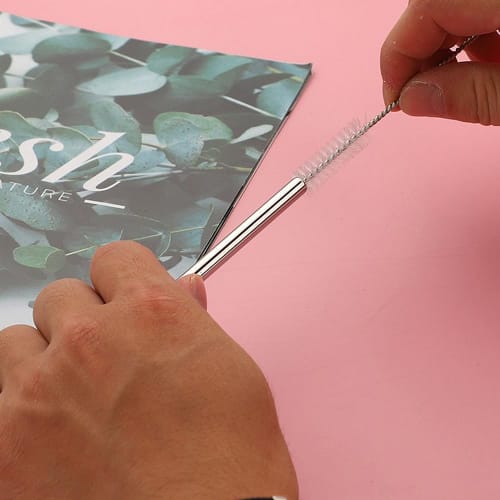 LOYELEY Straw Brushes, 175mm, 20-Piece Set, Ultra-Fine Stainless Steel, Reusable, for Cleaning Baby Bottles and Drinking Straws