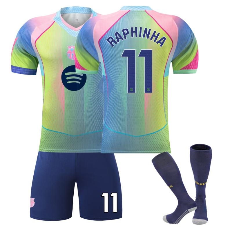 2026 UEFA Champions League RAPHINHA Soccer Jersey and Socks Set Breathable Polyester Short Sleeve