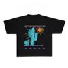 Colorful Cactus Graphic Unisex Cotton T-shirt Tee Casuai Short Sleeve Crewneck Top Fashion Streetwear Autumn Graphic T Shirts
