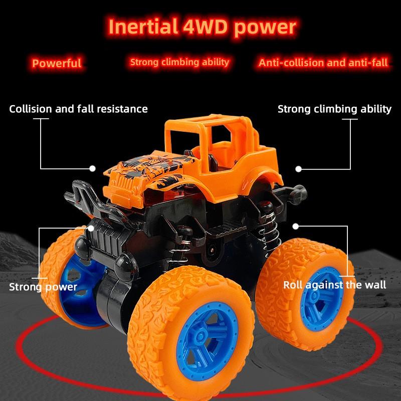 Детский инерционный внедорожник 4WD Яркие цвета Опрокидывание при столкновении на 360 ° Моделирование ударопрочности Высокая способность к восхождению Игрушки для мальчиков Бусина