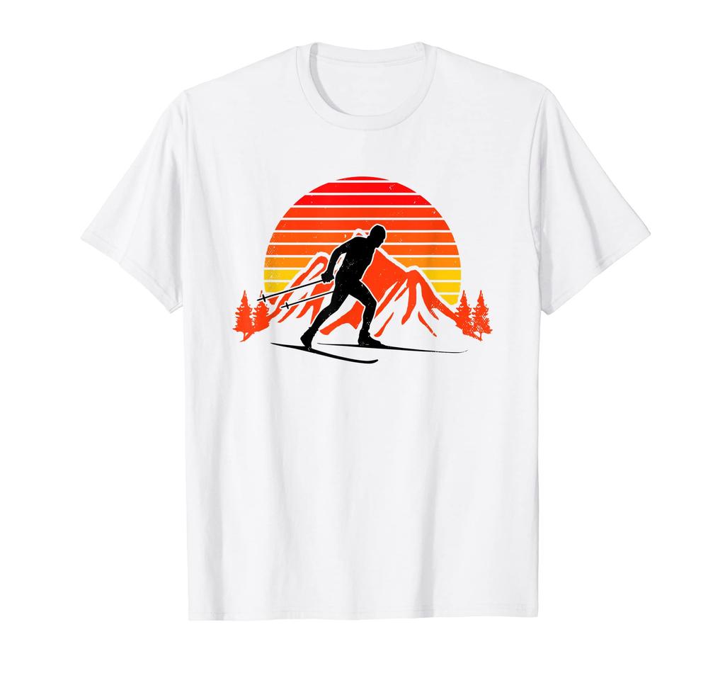 Ретро Графическая Футболка для Беговых Лыж Зимние Виды Спорта Биатлон