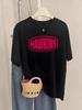 Hawkins Letter Logo Prints TShirts Women Summer Loose Short Sleeve Tops Soft ONeck T Shirts Basics Comfortable Womans Clothes