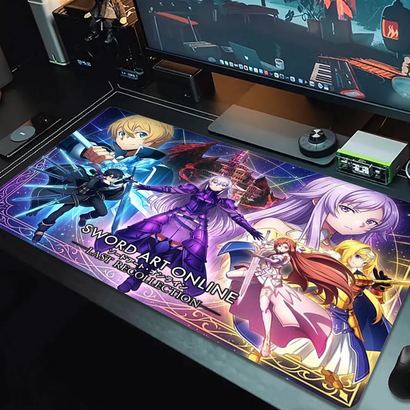 Цветная коврик для мыши Sword Art Online Большой игровой коврик для стола Нескользящий коврик для ноутбука и планшета Большой коврик для мыши XXL Коврик для мини-ПК Игровой коврик с замшевой кромкой