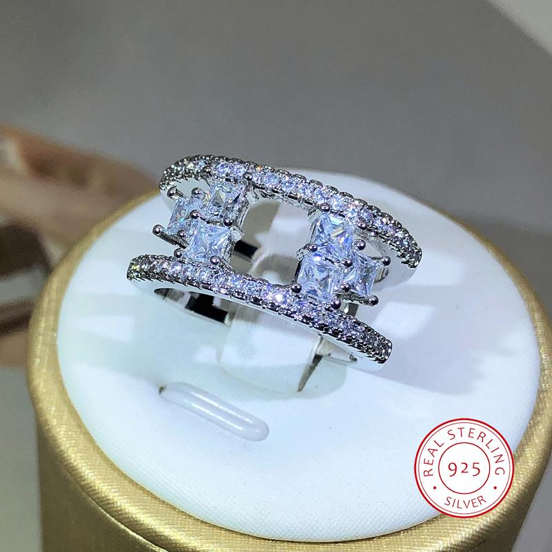 Медь Креативное Неправильной Формы AAAAA+ CZ Большое Кольцо Женское Геометрическое Кольцо с Цирконом Модная Бижутерия Подарок