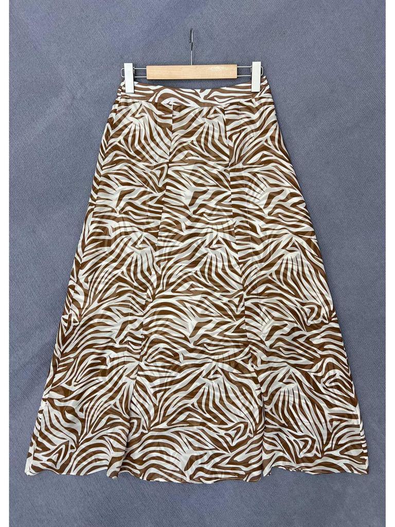 Шелковая юбка BC Retro с принтом зебры, с высокой талией