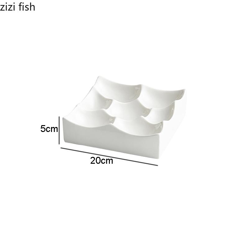 Керамическая тарелка для пасты и стейка, квадратная однотонная посуда, разделенные тарелки, ресторанные тарелки для сашими, суши, закусок, выпечки, десертов