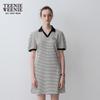 Teenie Weenie Women's Striped Knit Polo A-Line Dress