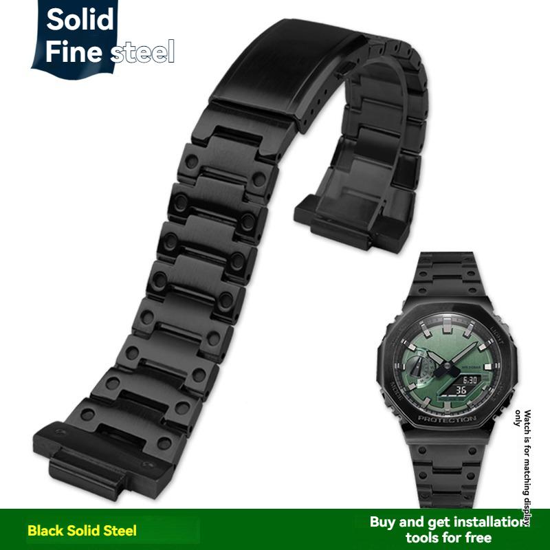 16 мм Нержавеющая сталь Ремешок для часов Casio G-SHOCK GBM-2100/GM-2100/GA-2100 Ga2100 Металлический Восьмиугольный Браслет Замена Ремешка для часов