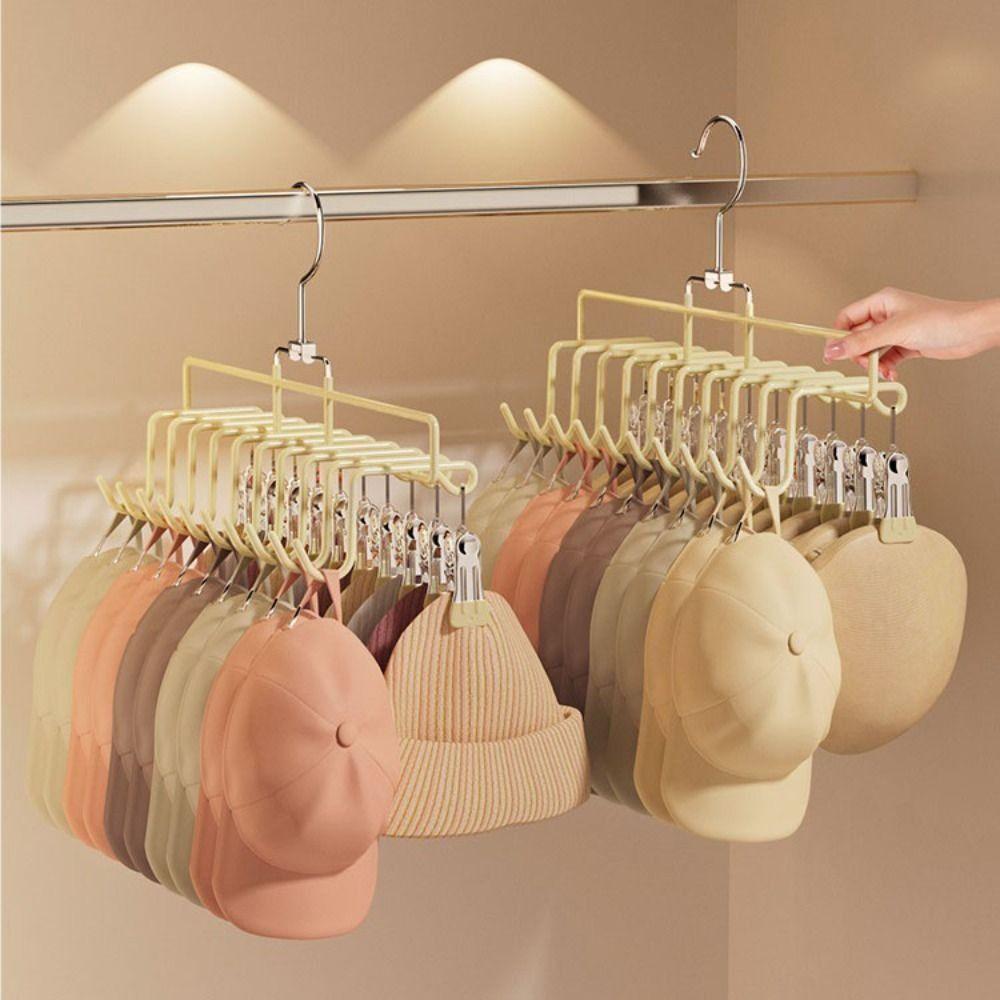 10 Clips Baseball Hat Organizer Rack Hanging Saving Space Peaked Cap Storage Holder Windproof Non-Slip Towel Hanger Clip Scarf