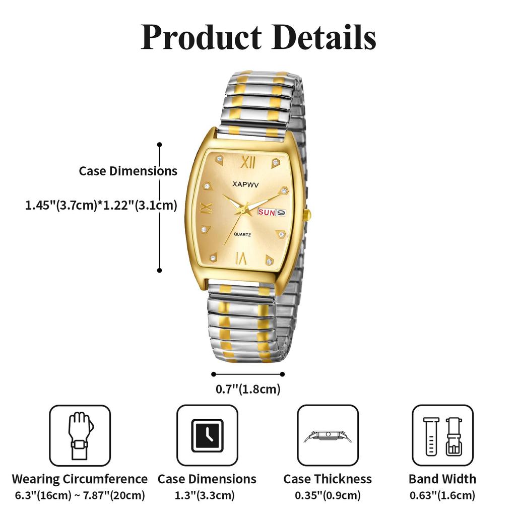 Часы для пары с ремешком из нержавеющей стали, серебряным римским алфавитом, аналоговым дисплеем, водонепроницаемостью 3ATM, кварцевые часы, подарок на день, мужские, золотые - Boyfriend,