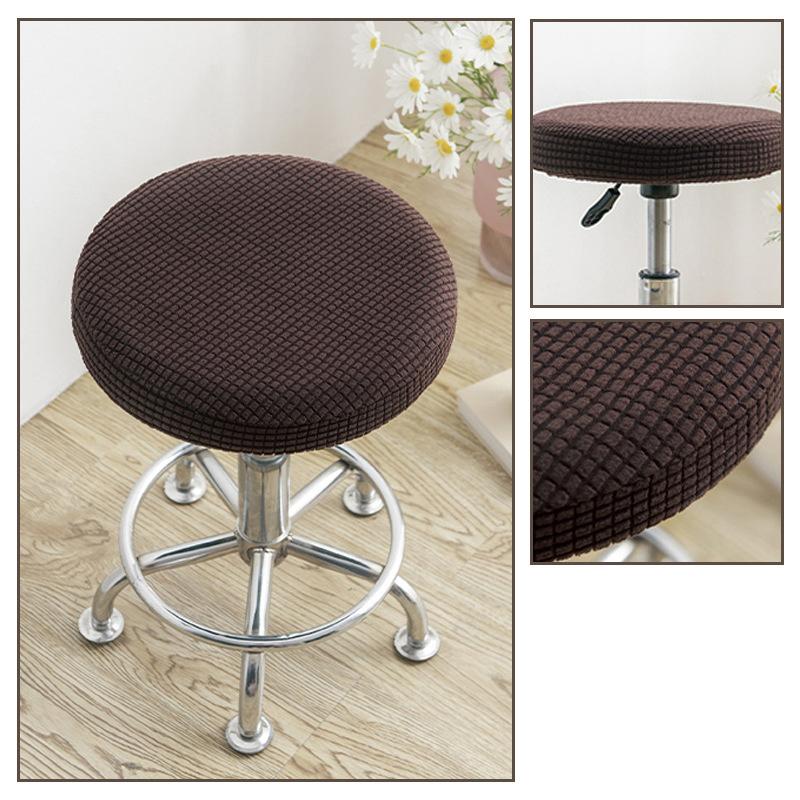 Slipcover Bar Stool Cover Round Chair Cover Anti-Dirty Solid Seat Cushion Protector Removable Stool