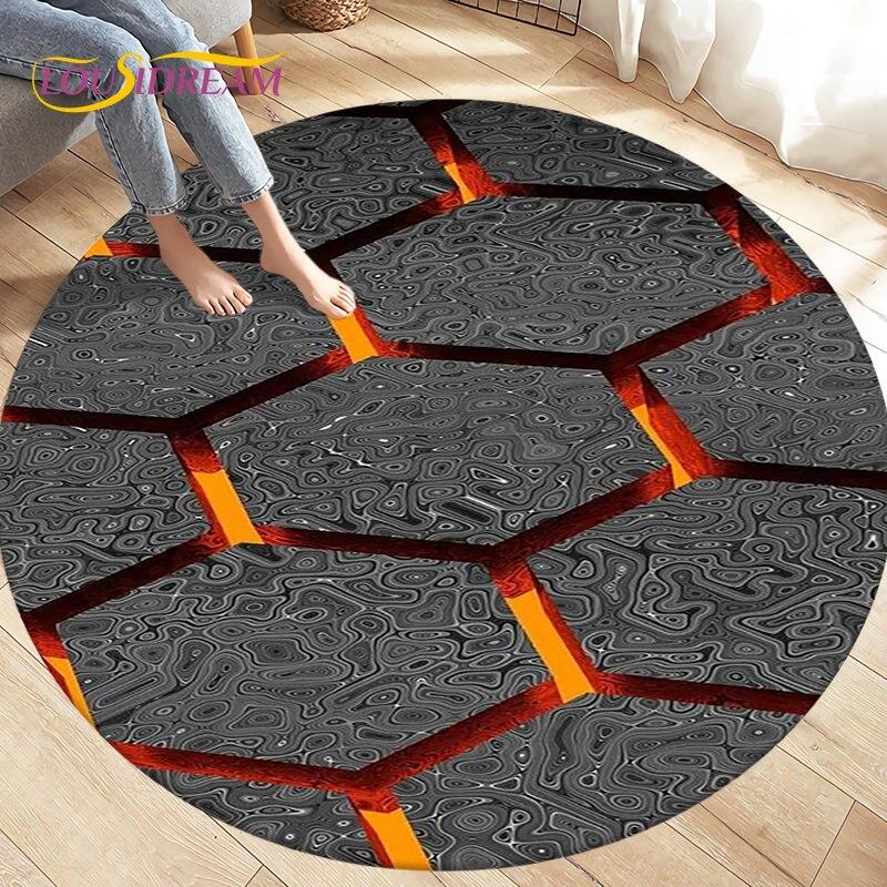 3D абстрактный геометрический ковер с визуальной иллюзией, большой круглый ковер для гостиной, спальни, украшения дивана, нескользящий напольный коврик
