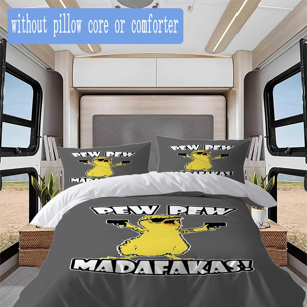 Fun duck Pattern Bedding,Quilt Set Quilt Cover Pillowcase Home Birthday Gift (1*duvet cover+2*pillowcase,without core)ZSJT0917340