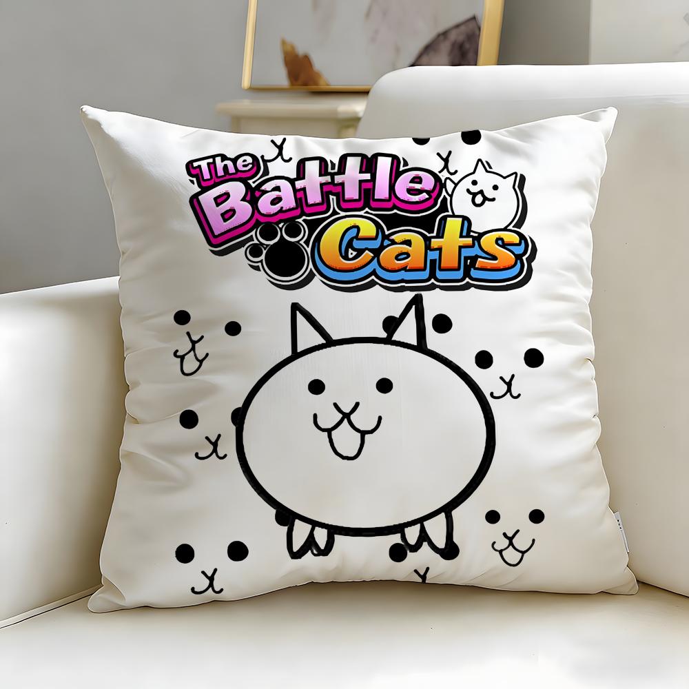 Популярная игра The Battle Cats Наволочка Мягкая Легко стирающаяся Чехол для подушки Универсальный для Дивана Кровати Путешествий и Офиса