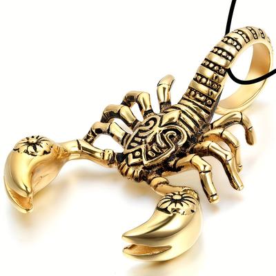 Ожерелье с подвеской Король Скорпион Мужское ожерелье Новая мода Металлическая скользящая подвеска Аксессуары Вечеринка Циркон