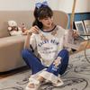 2025 Spring/Summer Women's Cotton Pullover Pajama Set - Short Sleeve Top with Long Pants