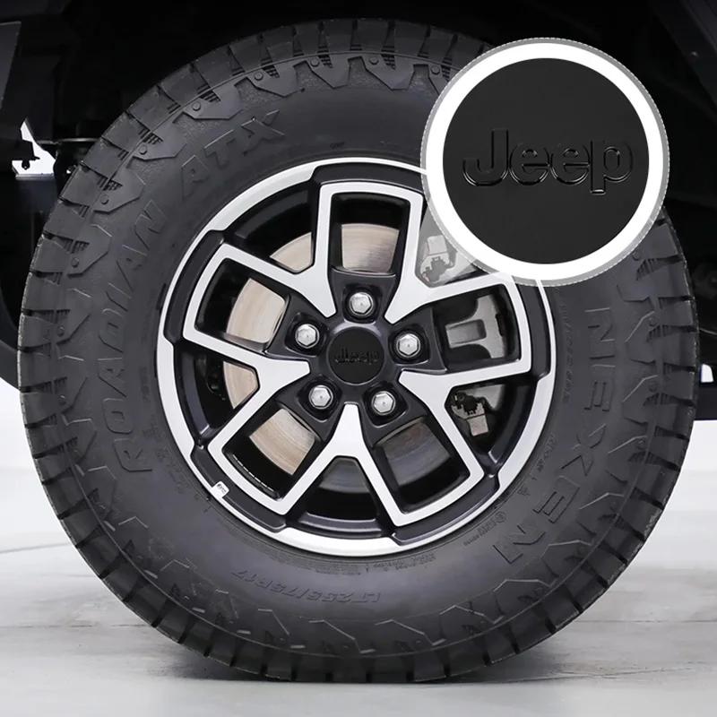 For Jeep 4Pcs Car Wheel Hub Cover Rim Center Cap Auto Accessories For Jeep Grand Cherokee Wrangler JK Gladiator Compass Reneg