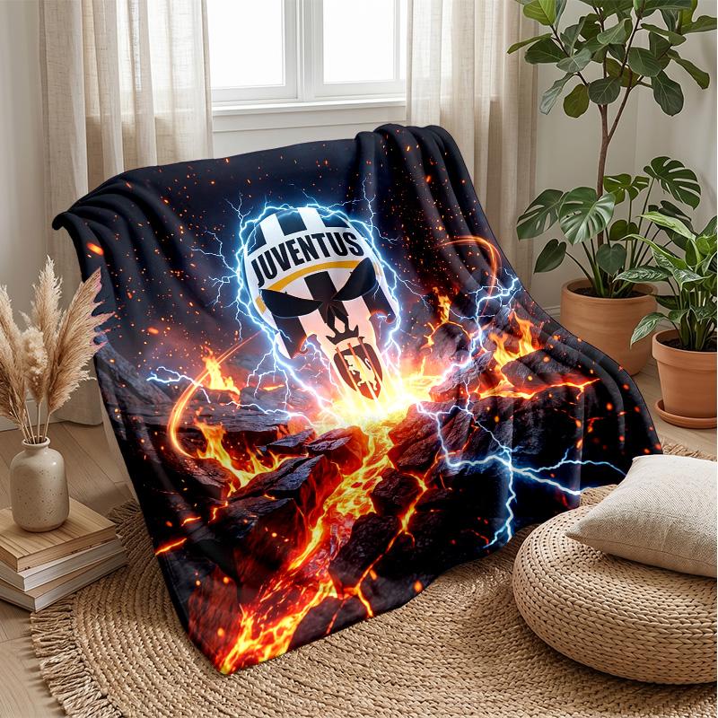 Juventus FC Theme blanket Soft Flannel Blanket Plush Throw Blanket Cozy Sofa Bed Blanket for Home Decor