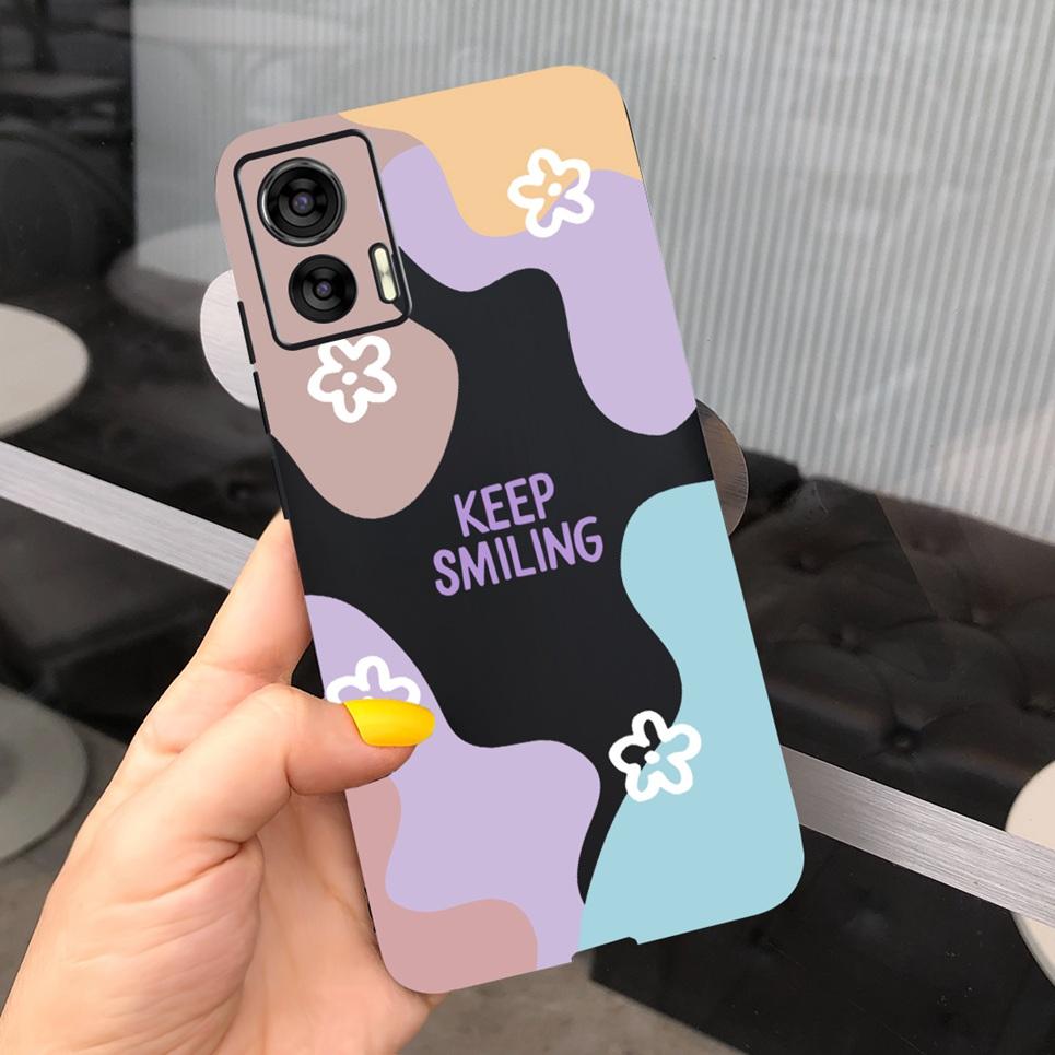 For Moto Edge 30 Neo 30 Lite Bumper Shell Flower Couple Love Heart Printing Phone Case For Motorola Edge30 Neo 30Neo Soft Capas