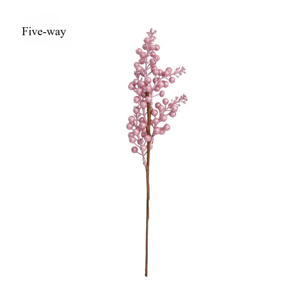Hot-selling 3 forks 5 forks gold powder berry simulation Christmas tree decoration accessories Christmas decoration scene arrangement