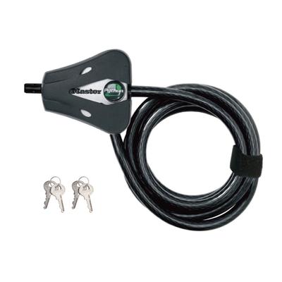 Master Lock Wire Lock Велосипедный замок Тип ключа Регулируемый Виниловое покрытие Характеристики Толщина кабеля 8 мм Длина кабеля Python 8418JAD Черный 1,8 м