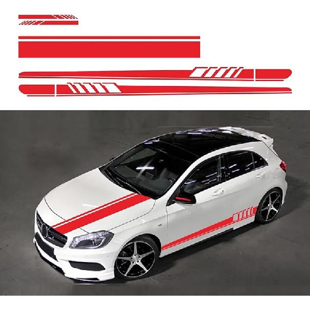 Universal Racing Stripes Car Stickers Sport Stripes DIY Styling Decorated Door Hood Self-Adhesive Side Strip Decal Decoration Accessories For Truck